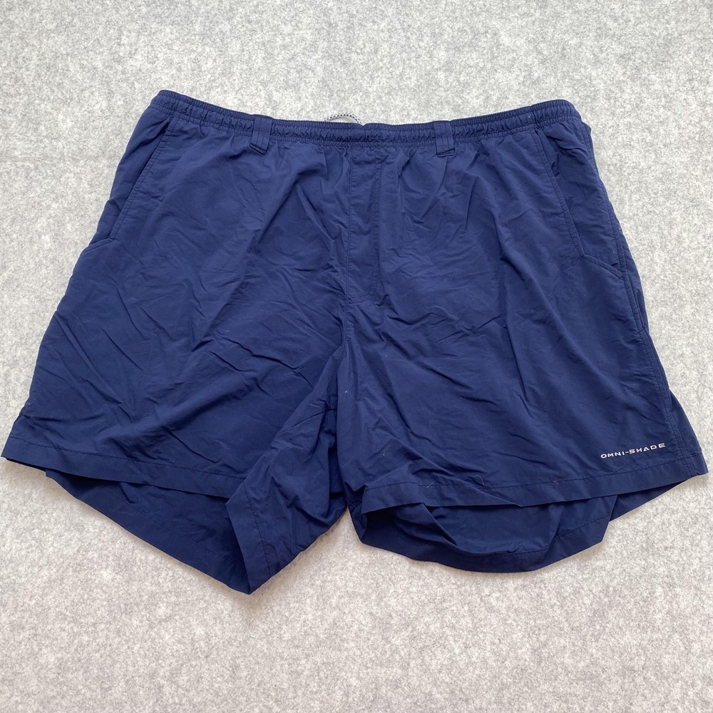 Columbia PFG Mens 2XL 40x6 Swim Shorts Blue Omni-Shade Fishing Trunks FM4009